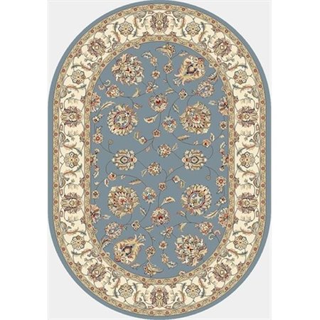 DYNAMIC RUGS Dynamic Rugs ANOV71057365546 Ancient Garden 6 ft. 7 in. x 9 ft. 6 in. Oval 57365-5464 Rug - Light Blue/Ivory ANOV71057365546